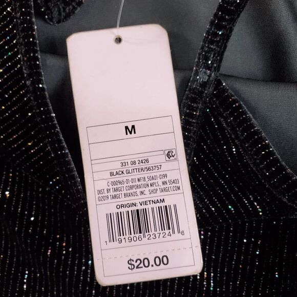 Wild Fable Dress Womens Medium Black Tank Metallic Sleeveless Round Neck Strap - Picture 6 of 9